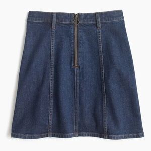 J Crew retro zip front denim skirt, size 24